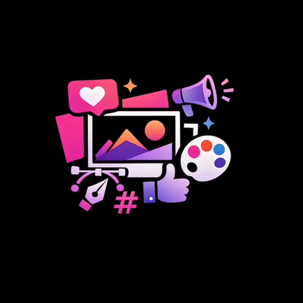 Ilustracja usług graficznych, brandingu i social media